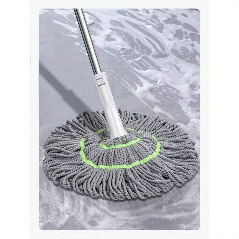 1 vadrouille à essorage automatique | Nettoyeur de sol en microfibre avec poignée réglable