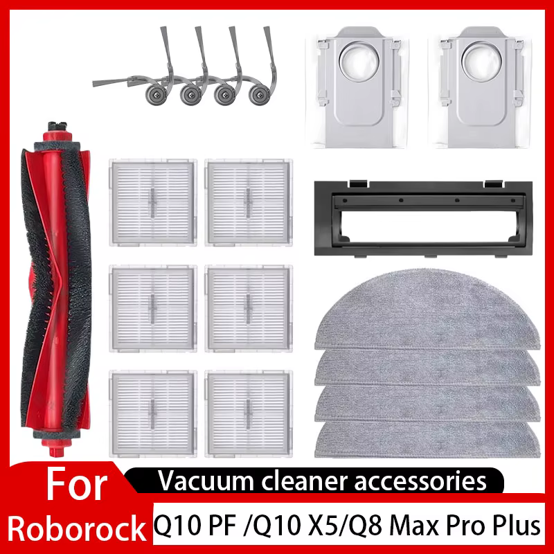 Roborock Q10 X5 / Q10 PF / Q10P / Q8 + / Q8 Max Pro Plus) accessoire Robot brosse latérale principale filtre vadrouille sac à poussière en tissu
