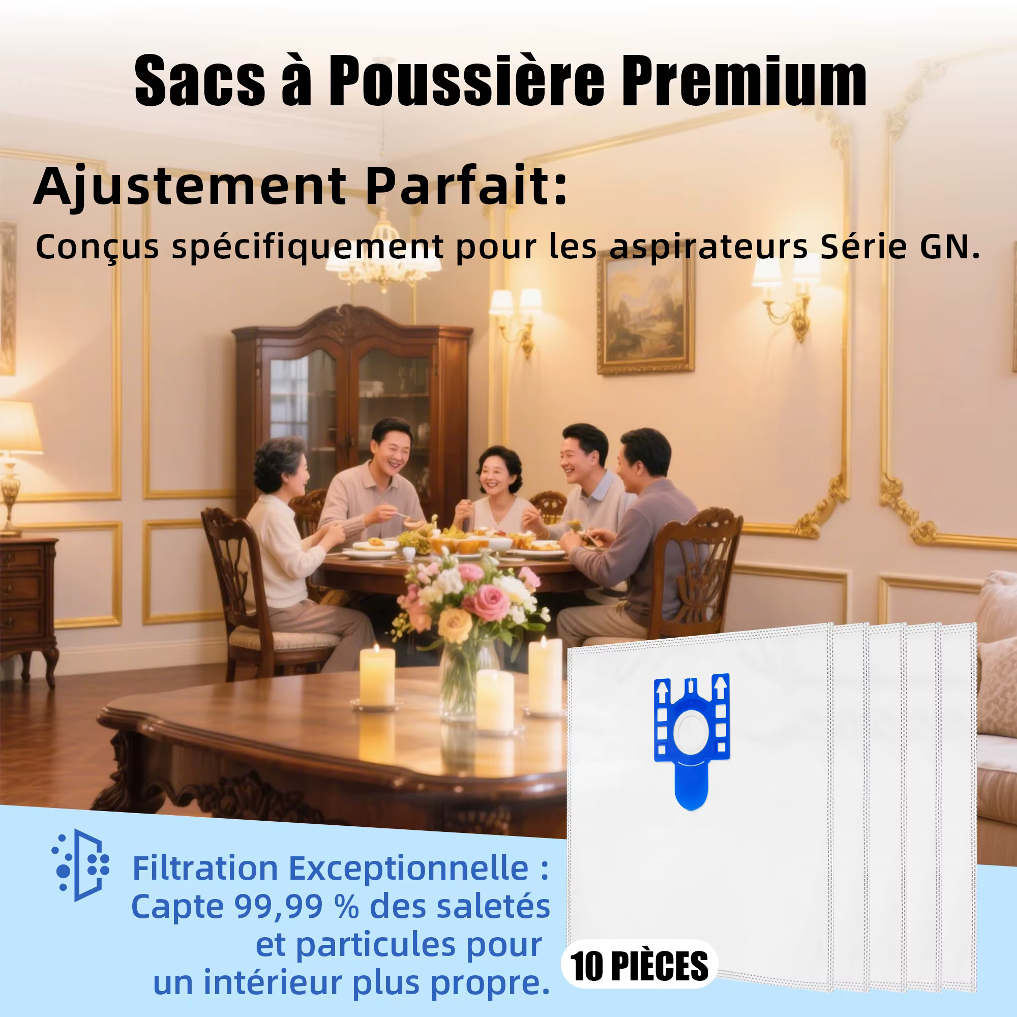 6 + 4 haute qualité pour Miele FJM sac à poussière