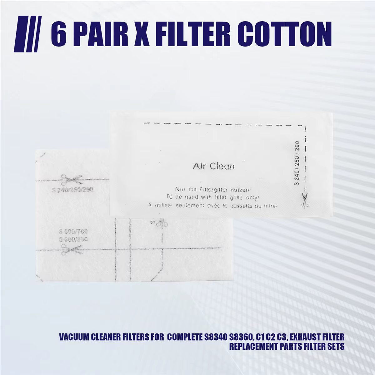 Filtres d'aspirateur pour Miele complet S8340 S8360