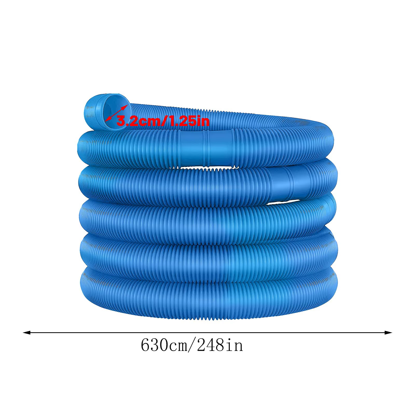 Tuyau de piscine flexible ondulé de 6,3 m (32 mm) pour système de filtration de piscine, accessoire de remplacement pour l'été 2026