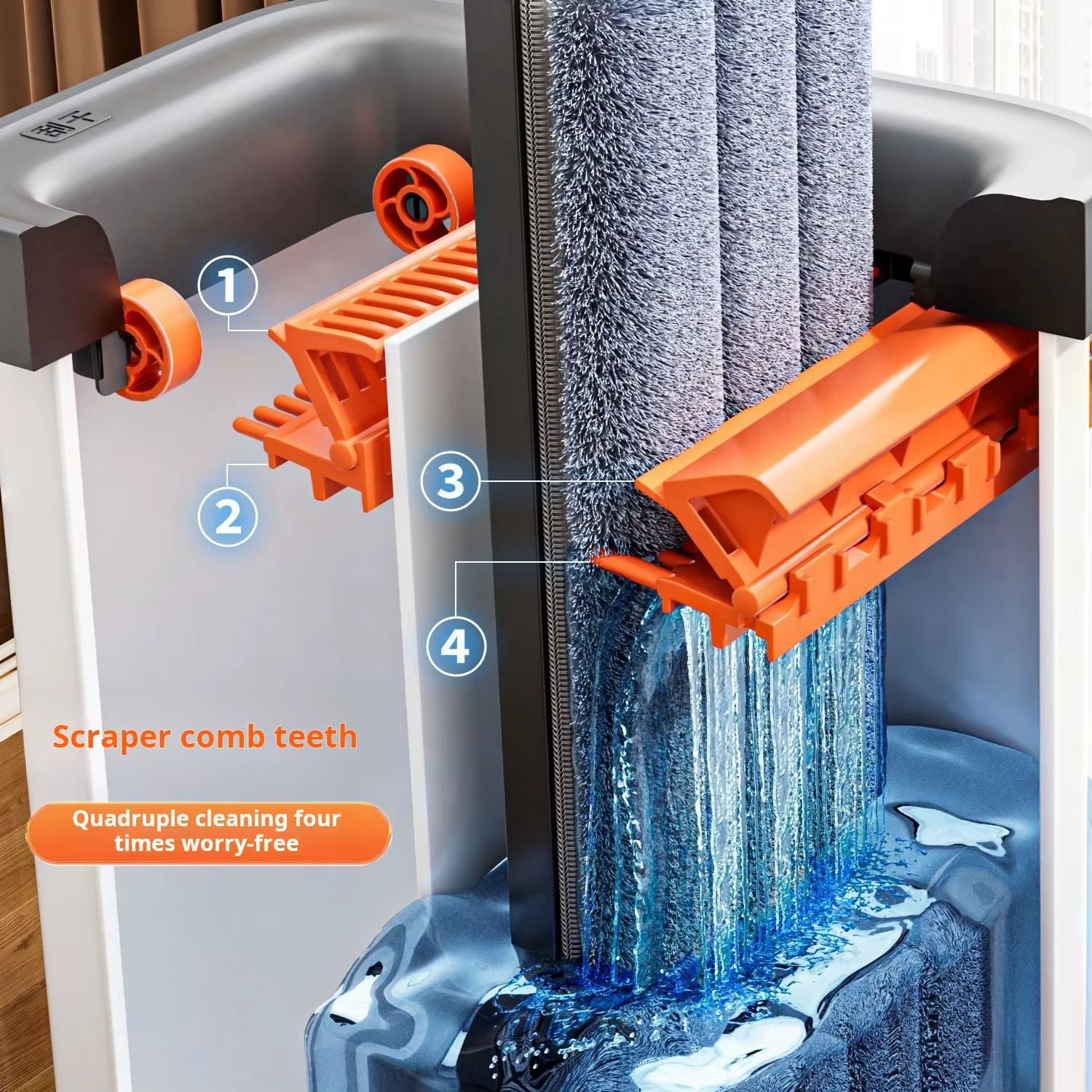JOYBOS – ensemble de vadrouilles rotatives pour sol plat