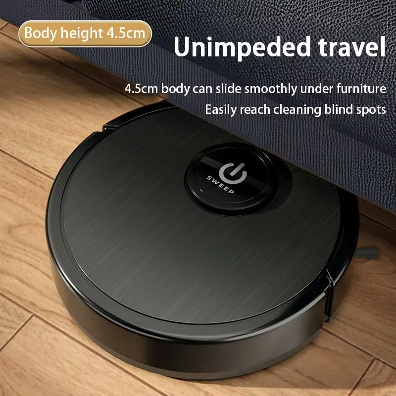 Robot Aspirateur Intelligent 3-en-1 6000Pa Forte Aspiration Balayage Lavage Recharge USB Navigation Laser Poils d'Animaux Sols Durs Nouveauté 2026