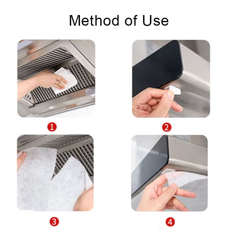 12 pièces jetable hotte filtre à huile papier Non-tissé