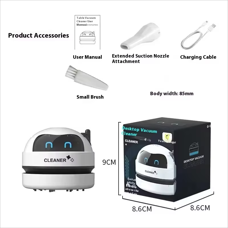 HOMEFISH aspirateur bureau Mini nettoyeur rechargeable copeaux en caoutchouc