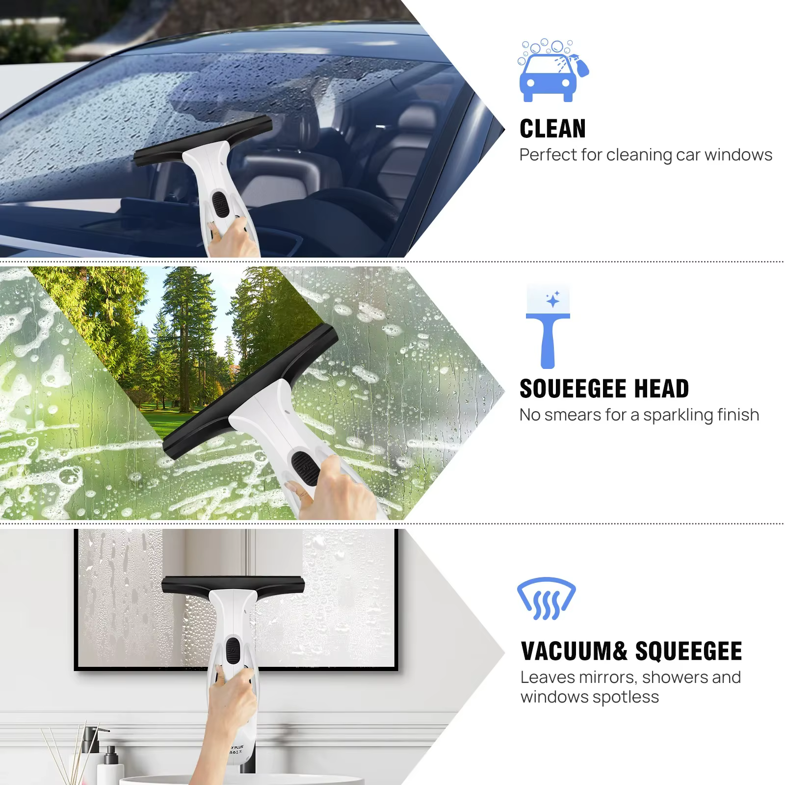 Nettoyeur de vitres électrique multifonctionnel sans fil