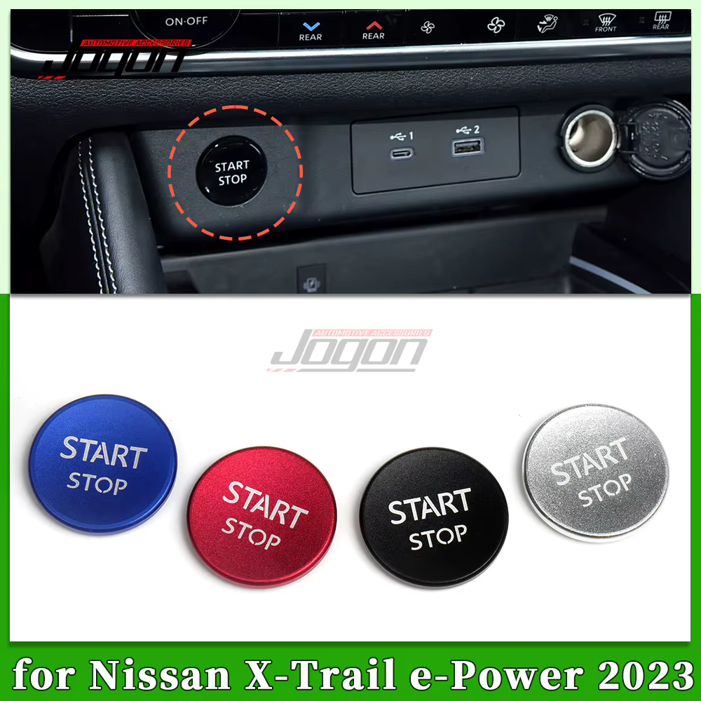 Bouton de démarrage et d'arrêt intérieur de voiture, accessoires de garniture de couvercle à paillettes pour Nissan X Trail e-power 2023 2024
