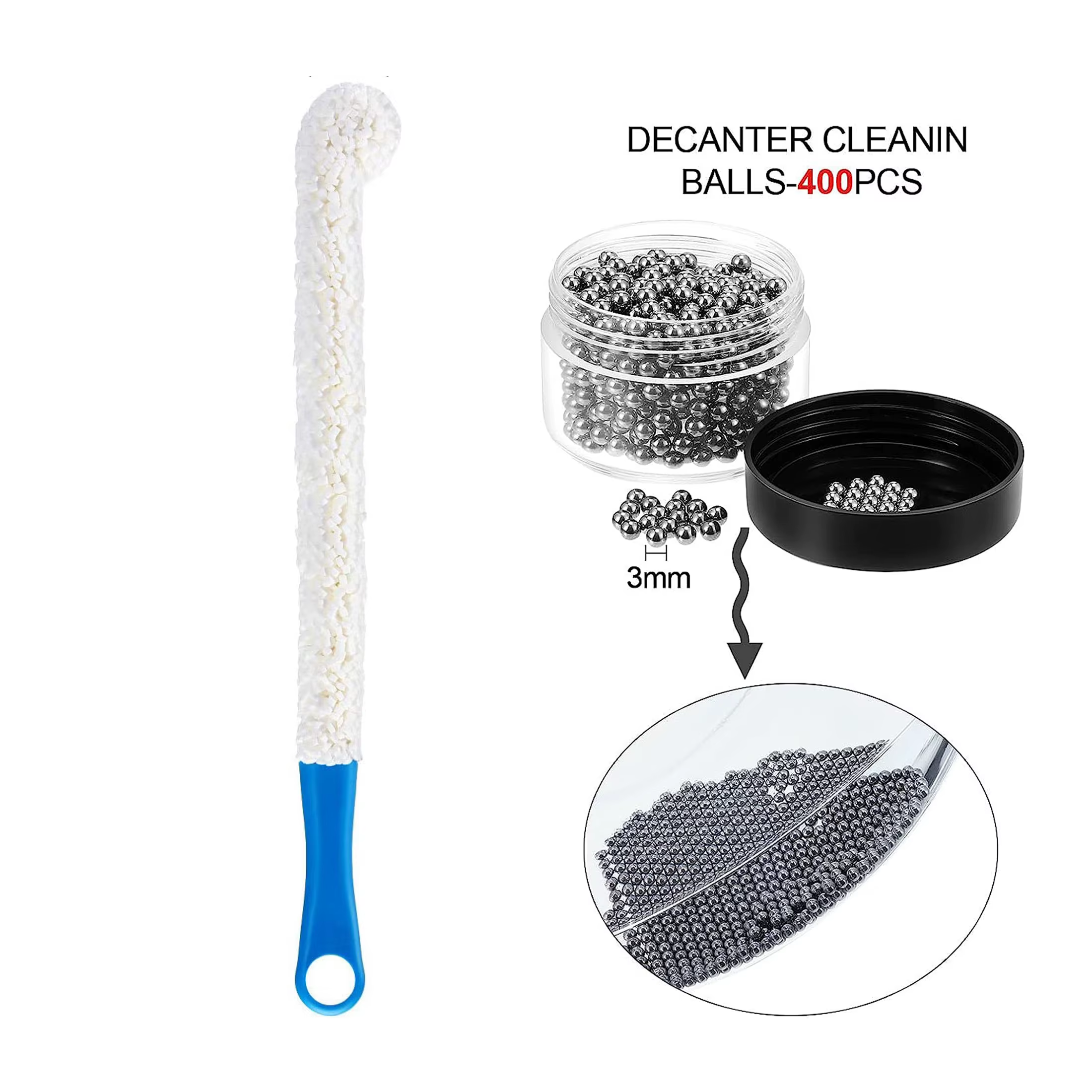 Brosse de nettoyage avec boule propre en acier