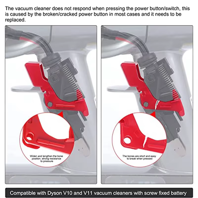 Bouton de commutation de déclenchement de remplacement pour aspirateur Dyson V10 V11 SV12 SV14