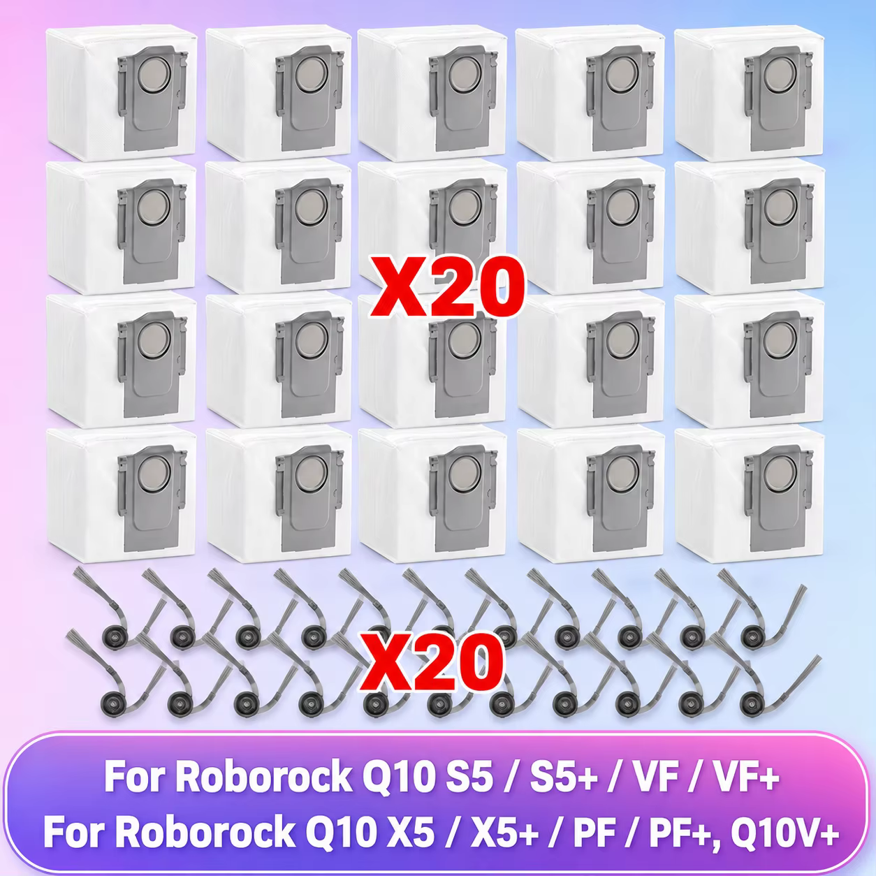 Compatible avec Roborock Q10 S5/ Q10 S5+/ Q10 VF/ Q10 VF+