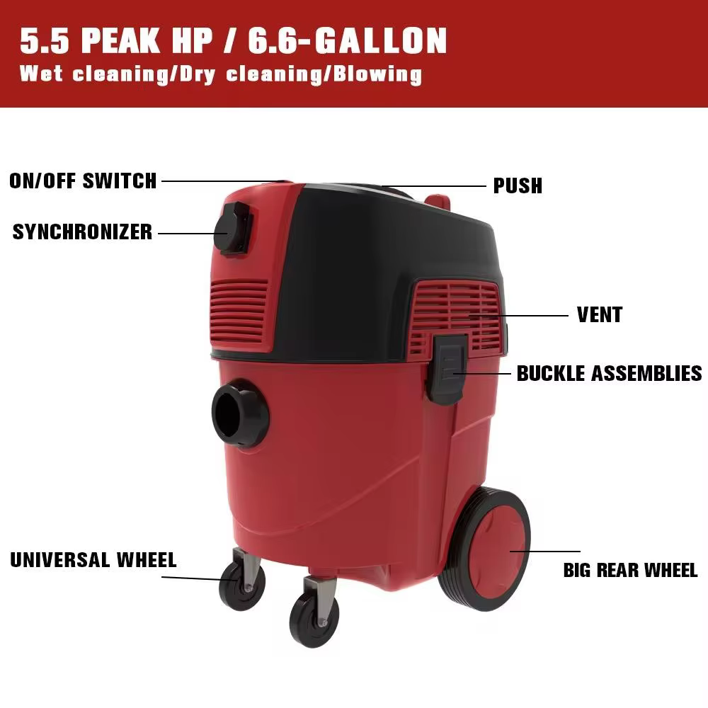 Aspirateur cyclonique sans sac 50L pour solides et liquides