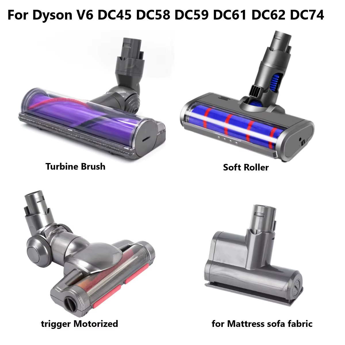Tête de brosse d'aspirateur pour aspirateur Dyson V6 DC45 DC58 DC59 DC61 DC62 DC74