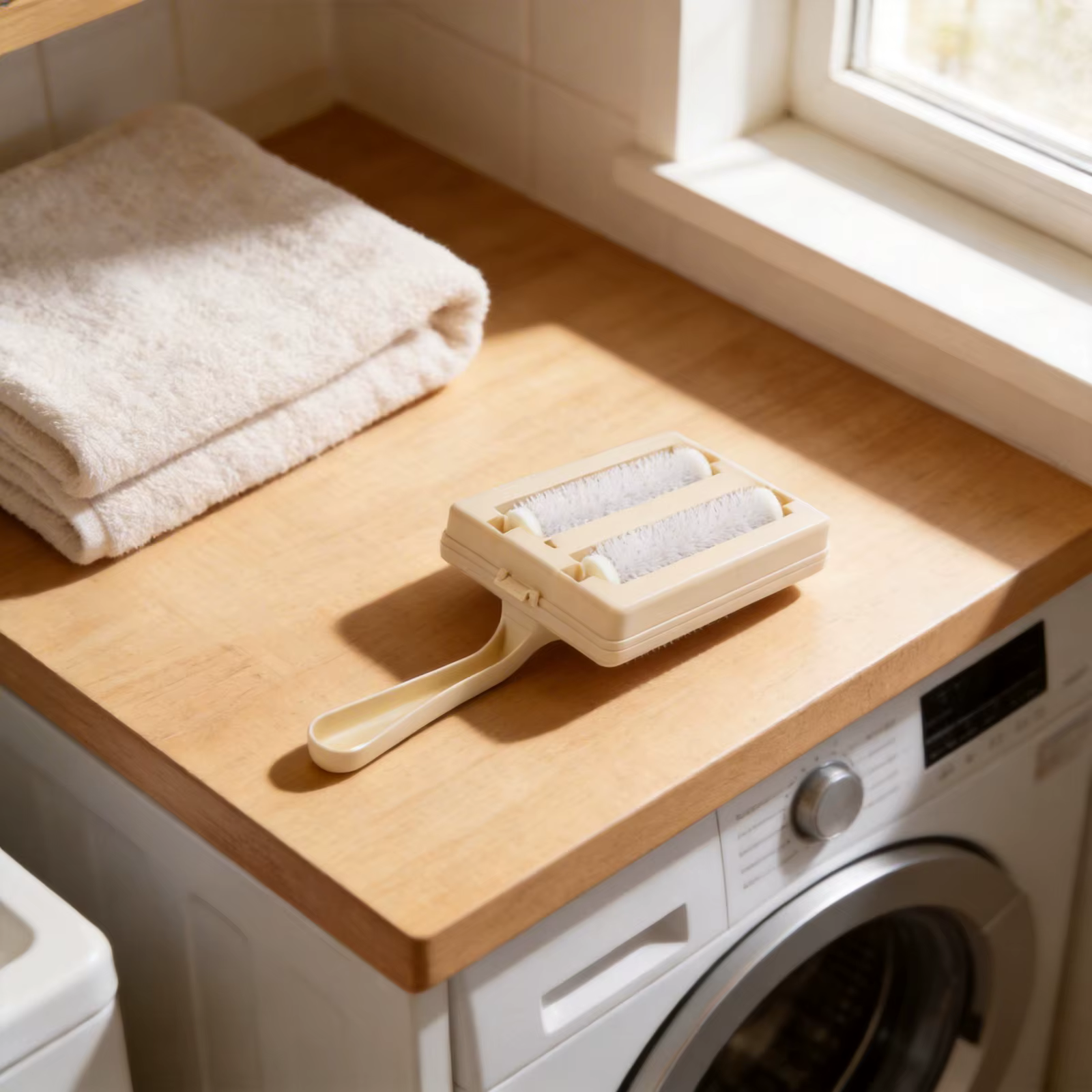 Balai à rouleaux pour tapis, canapés, lits, tables, collecteur de miettes portable avec double brosse et conteneur facilement accessible