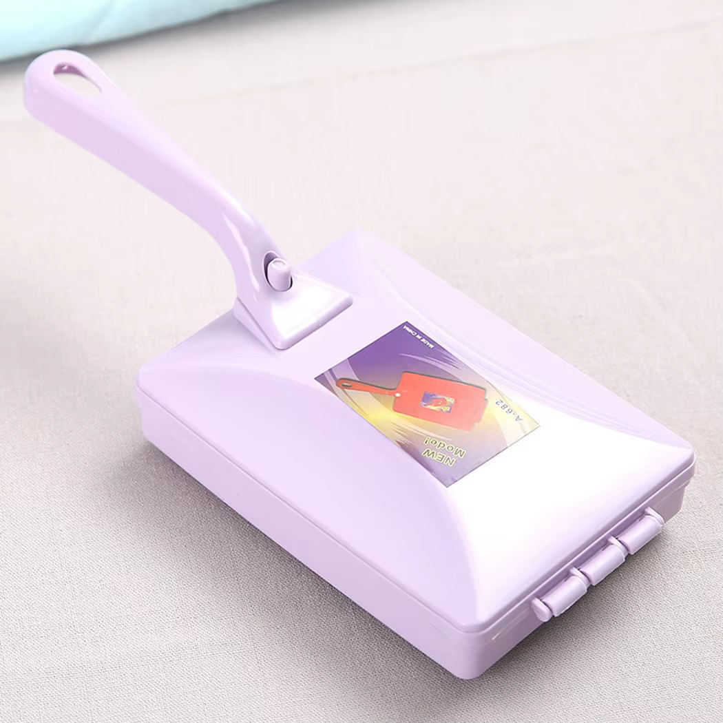 Balai à rouleaux pour tapis, canapés, lits, tables, collecteur de miettes portable avec double brosse et conteneur facilement accessible
