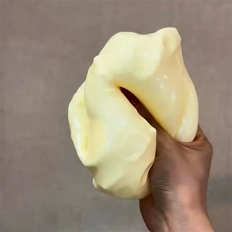 Balle anti-stress géante en forme de cube de fromage, jouet sensoriel ASMR non rebondissant, cadeau de festival