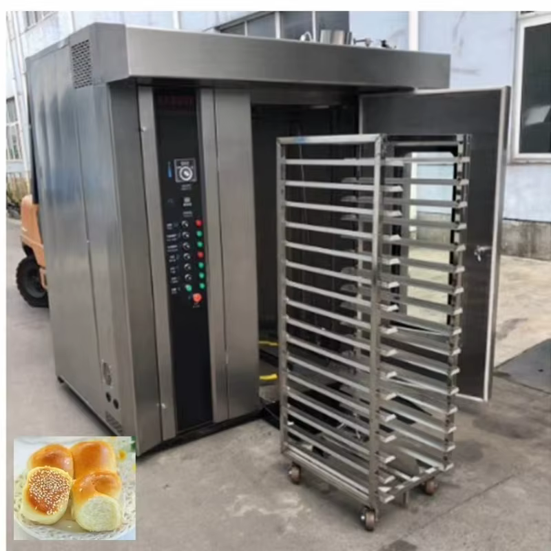 Four à convection rotatif à gaz commercial de grande capacité, 32 plaques, avec pulvérisation de vapeur et humidification pour boulangerie industrielle OME
