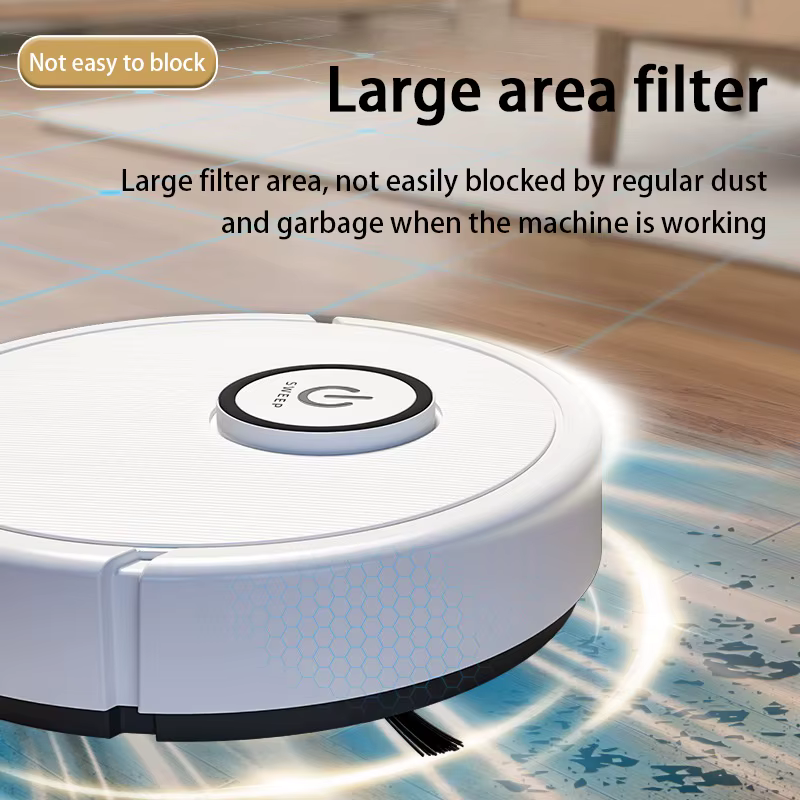 Robot Aspirateur Intelligent 3-en-1 6000Pa Forte Aspiration Balayage Lavage Recharge USB Navigation Laser Poils d'Animaux Sols Durs Nouveauté 2026