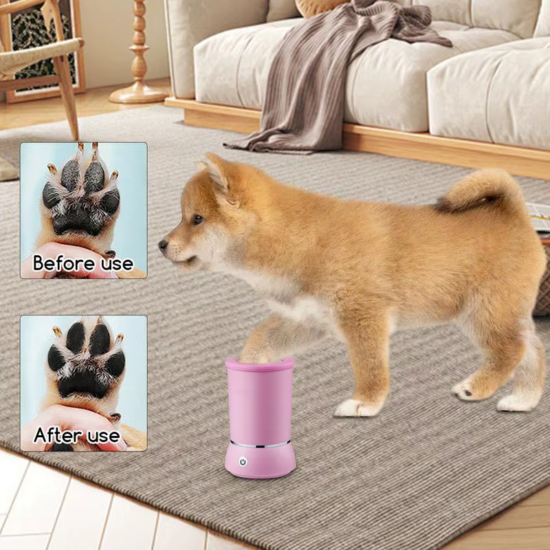 Lave-patte électrique automatique pour animaux de compagnie avec câble de chargement
