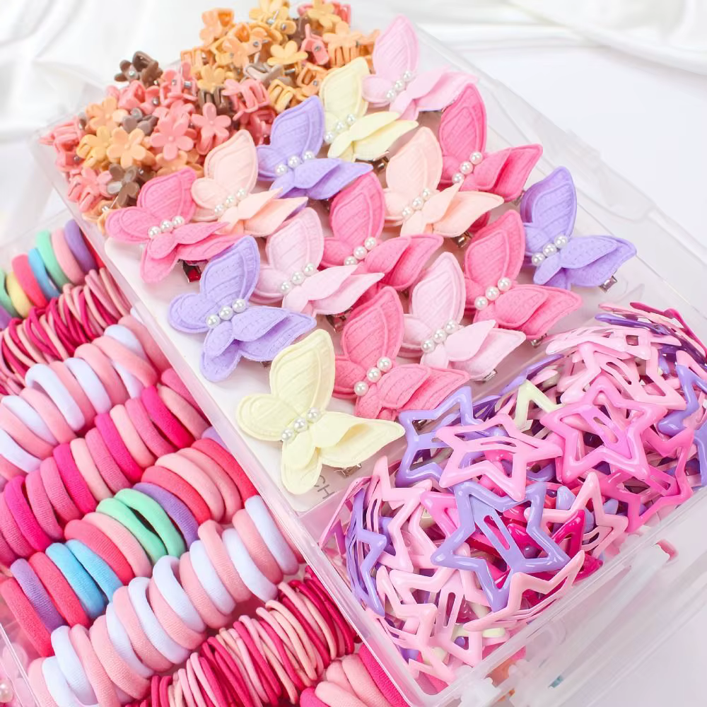Ensemble d'accessoires pour cheveux à haute élasticité, n'abîme pas les cheveux, pinces à cheveux colorées, élastiques pour filles et enfants