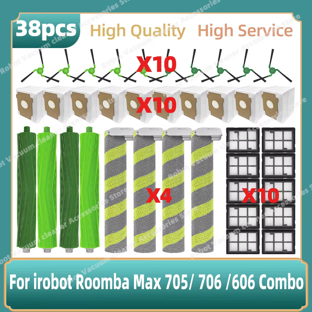 Compatible avec iRobot Roomba Max 705 / 706 / 707 Combo : kit d’accessoires de remplacement pour aspirateur