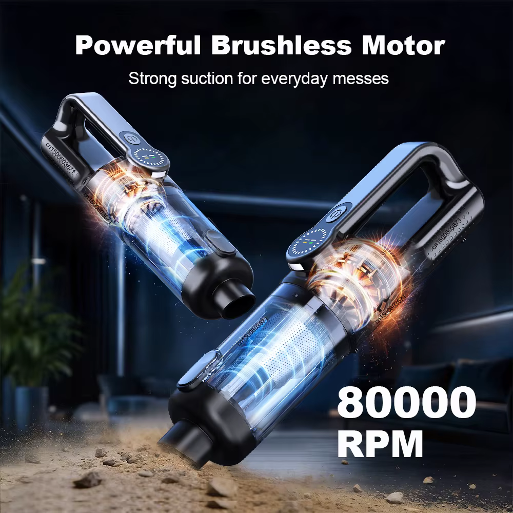 Aspirateur multifonction sans fil pour voiture, maison, poils d'animaux, dépoussiérage, 6 brosses
