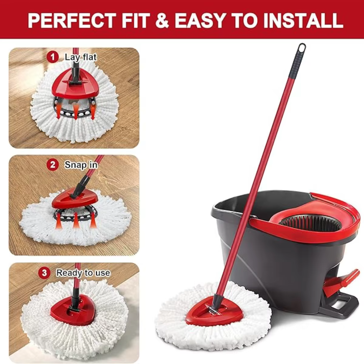 Têtes de rechange pour vadrouille Vileda EasyWring 2 en 1 Turbo