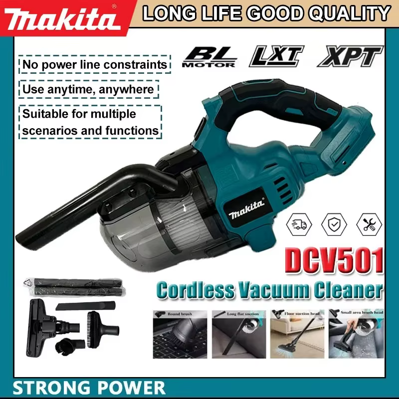 Aspirateur à main sans fil Makita 18V, collecteur de poussière pour le nettoyage des sols, des tapis, des voitures, des poils d'animaux, outil électrique