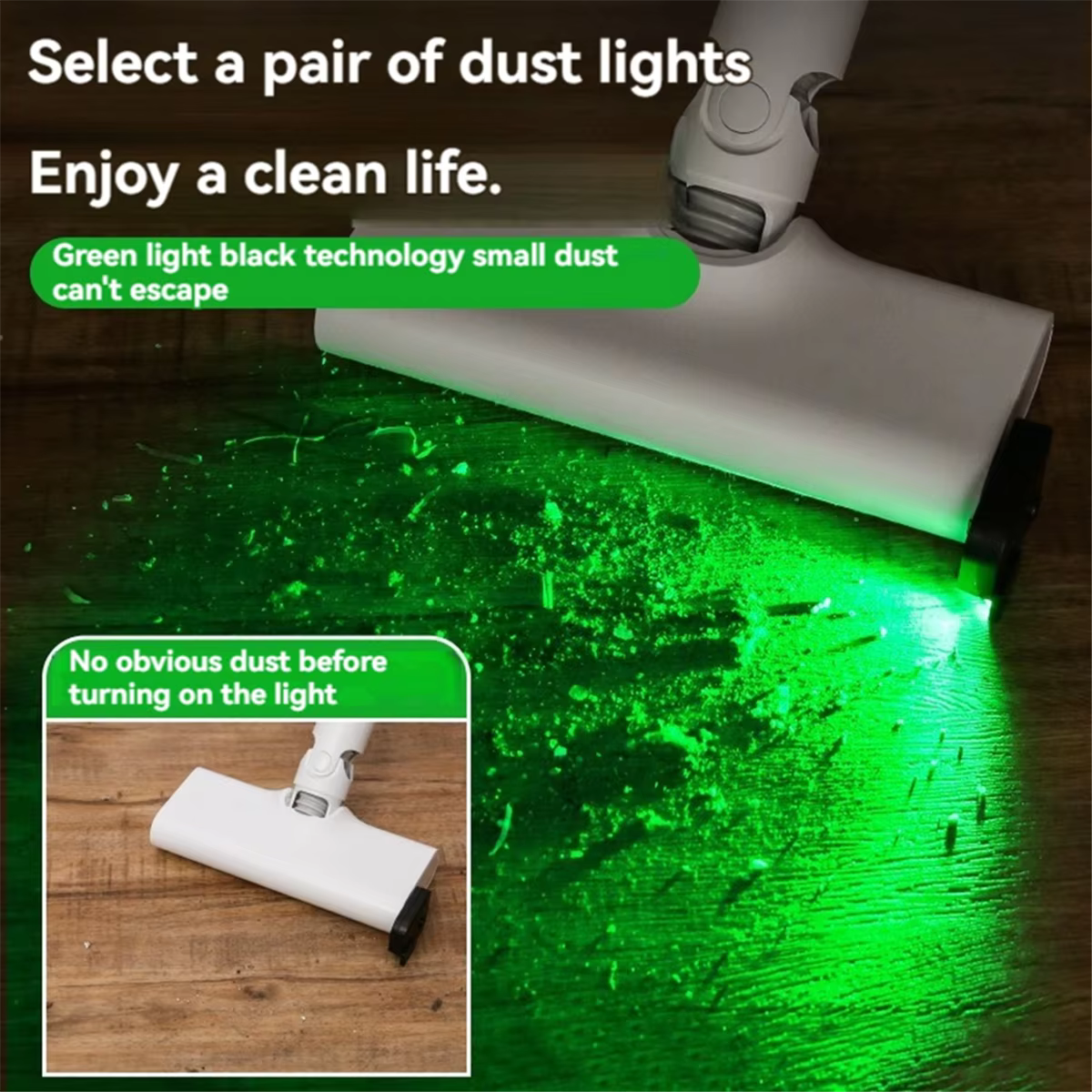 A60I aspirateur vertical Rechargeable affichage de la poussière fixation de lumière LED
