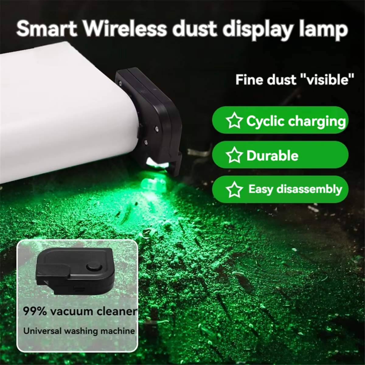 A60I aspirateur vertical Rechargeable affichage de la poussière fixation de lumière LED