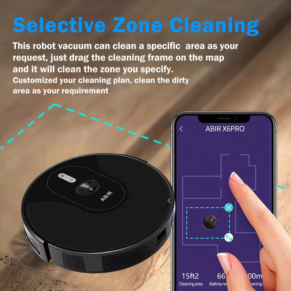 Aspirateur robot ABIR X6PRO avec système oculaire intelligent
