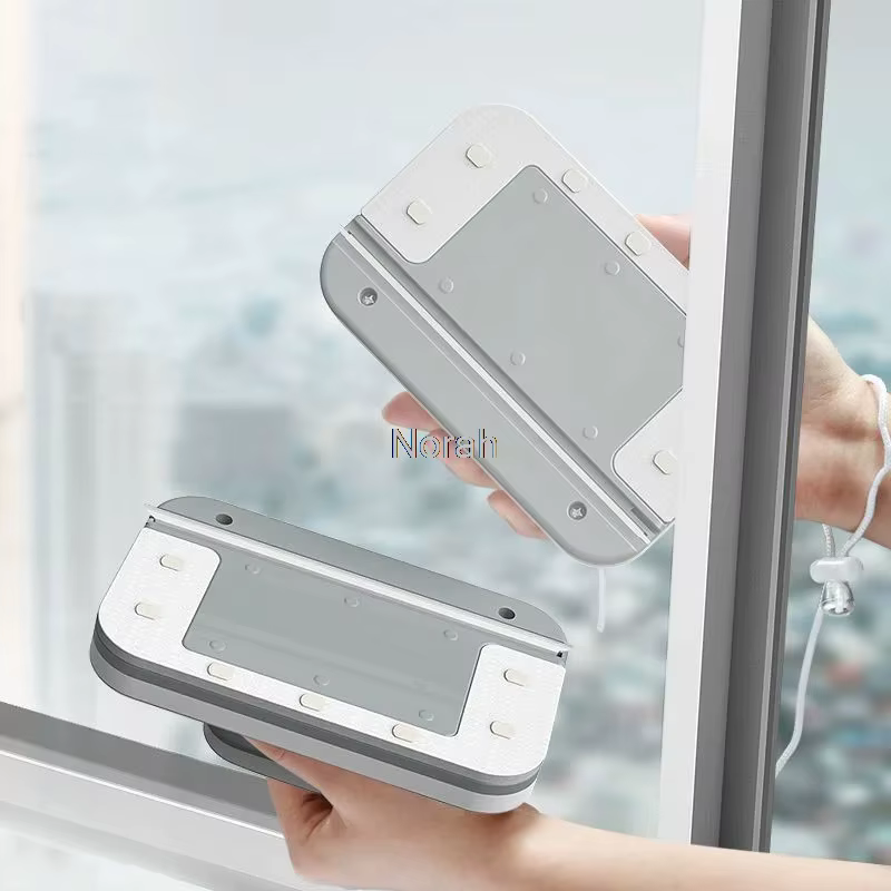 Nettoyeur de vitres magnétique Double face-grattoir à verre