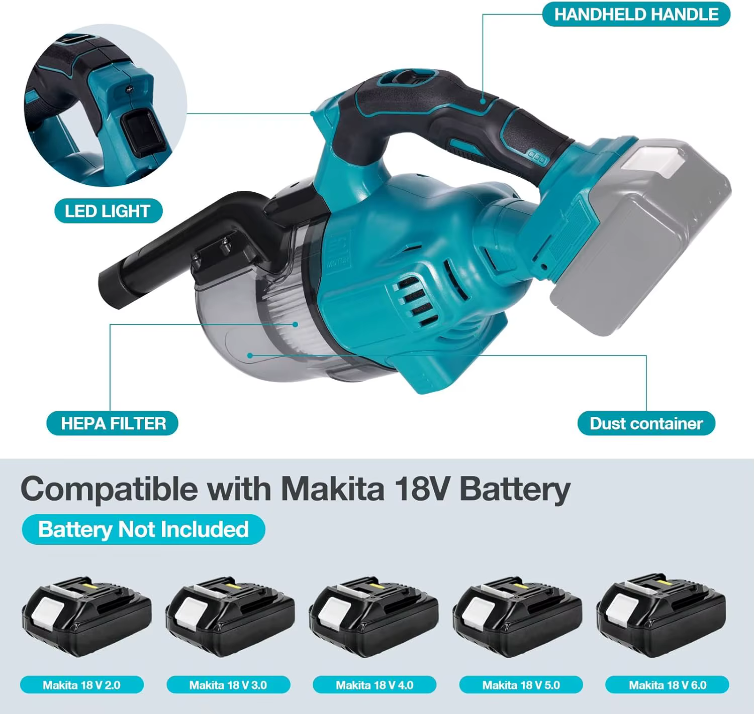 Makita – aspirateur électrique sans fil multifonction Portable