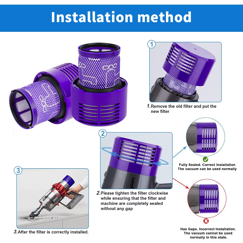 Pièces de rechange pour filtre HEPA pour aspirateur sans fil Dyson V10 SV12