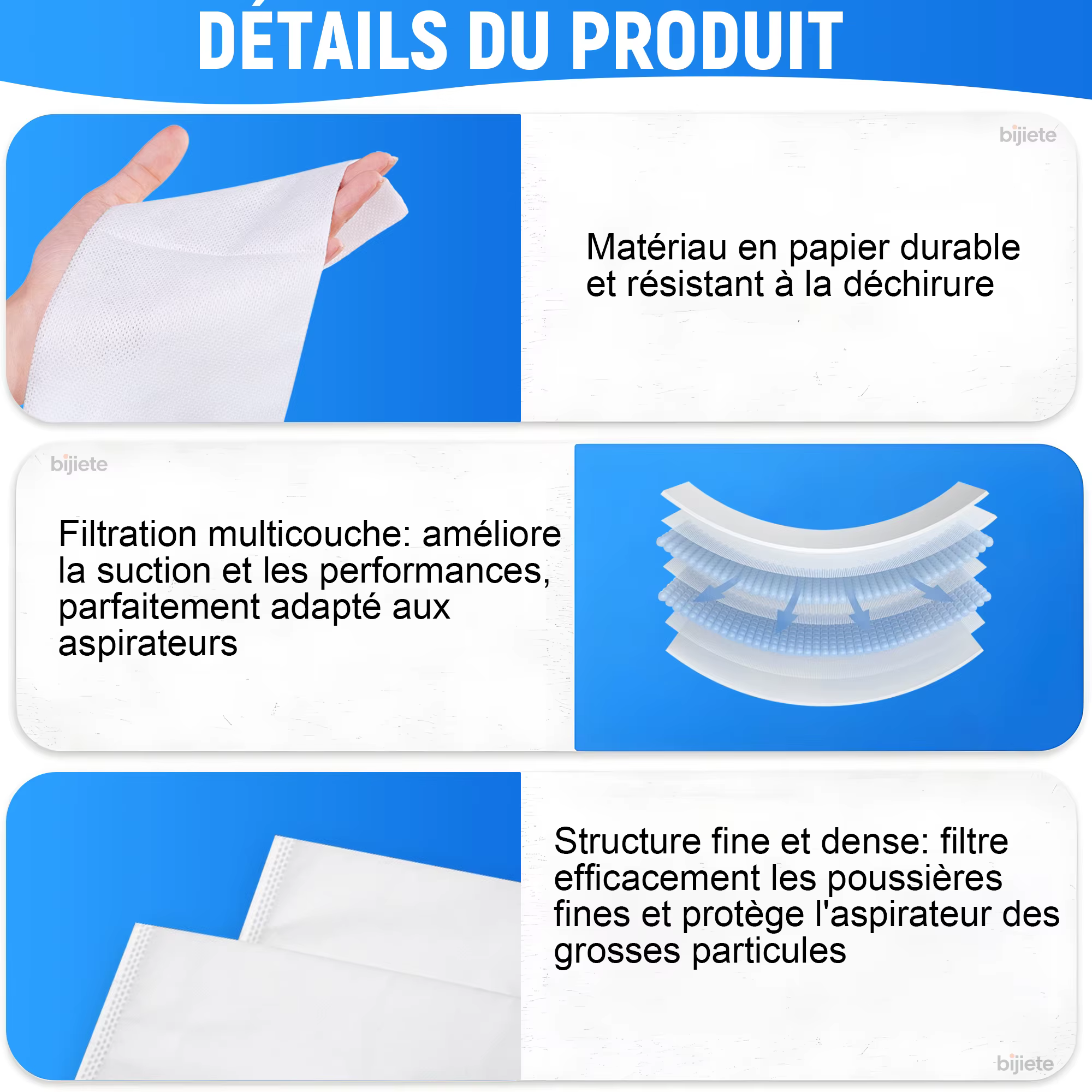 Sac de remplacement Compatible pour AEG GR206S pour Philips pour Volta pour Tornado pour Electrolux s-bag aspirateur classique EL200F EL8500