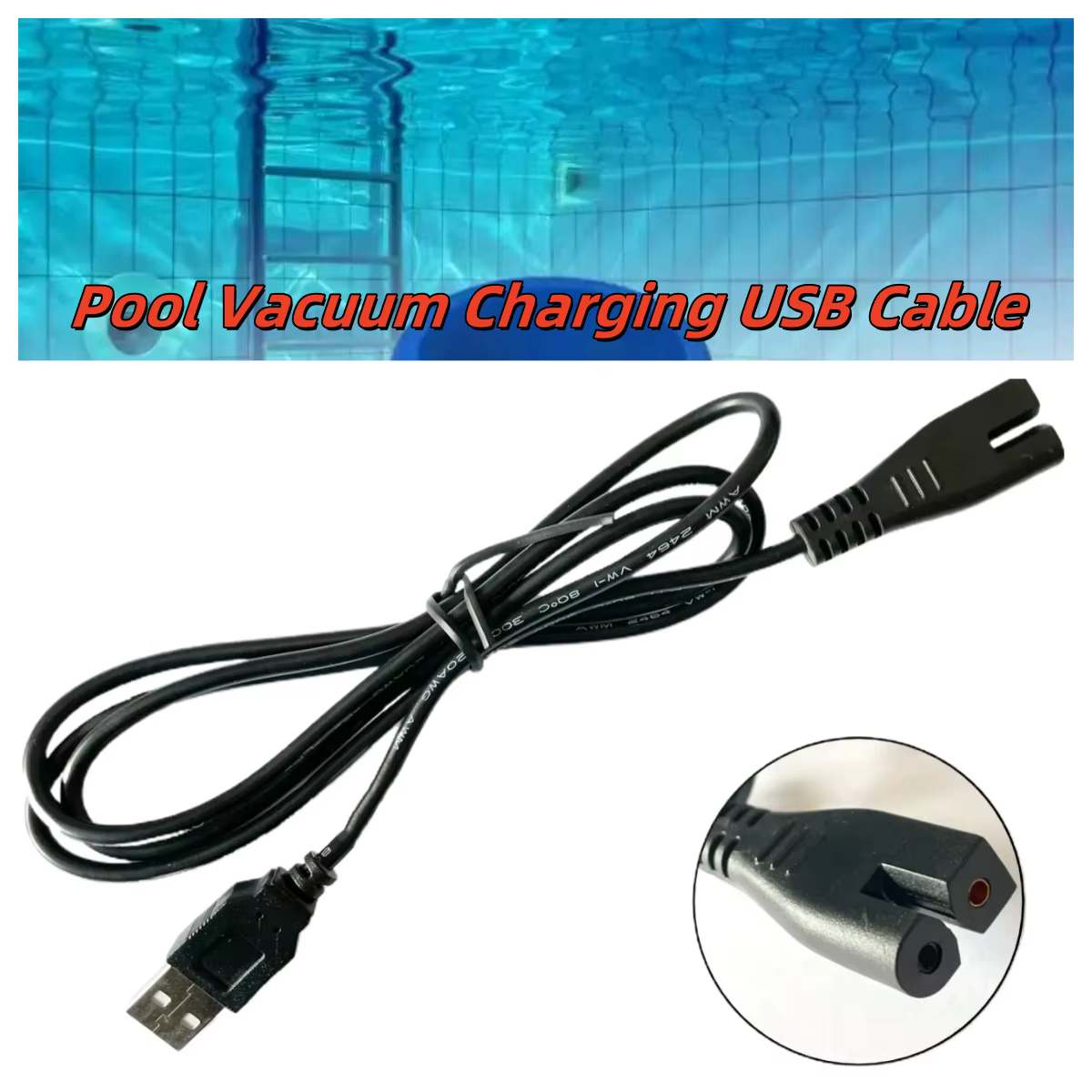 Câble USB de chargement sous vide pour piscine
