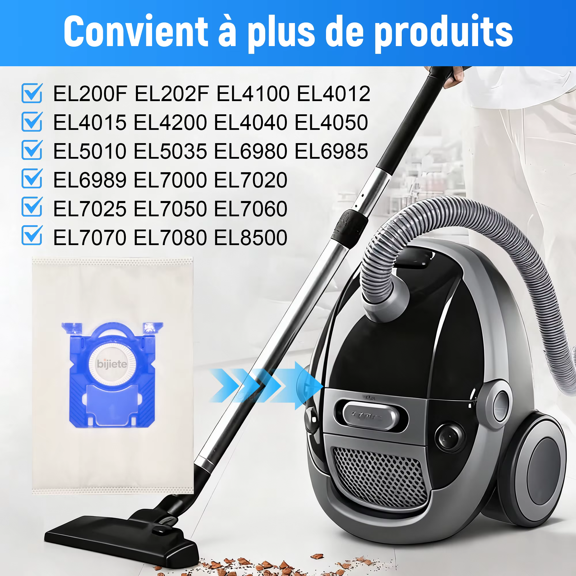 Sac de remplacement Compatible pour AEG GR206S pour Philips pour Volta pour Tornado pour Electrolux s-bag aspirateur classique EL200F EL8500