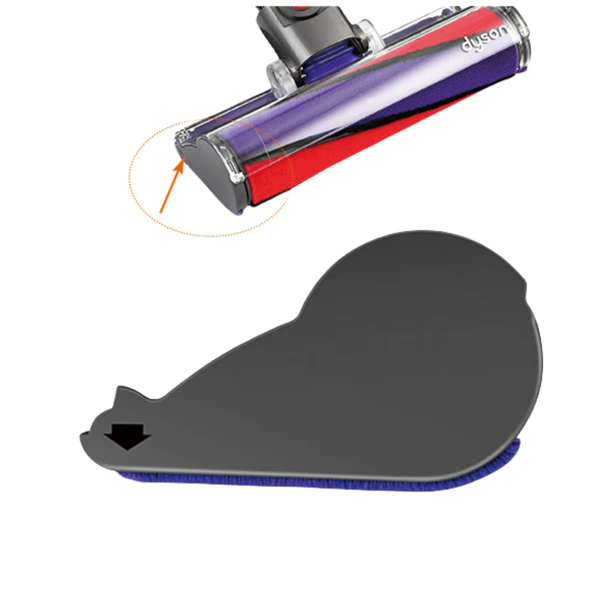 Pièces de couverture latérale de tête d'aspiration en velours doux pour aspirateur Dyson, remplacement de tête de brosse de sol Hurized, V6, V7, V8, V10, V11, V15