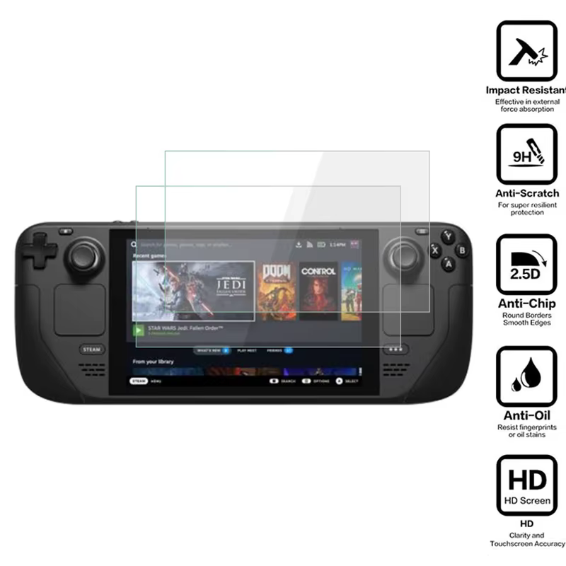 Verre trempé pour Console de jeu Steam Deck, Film 9H pour Steam Deck, accessoires d'écran OLED, verre anti-rayures