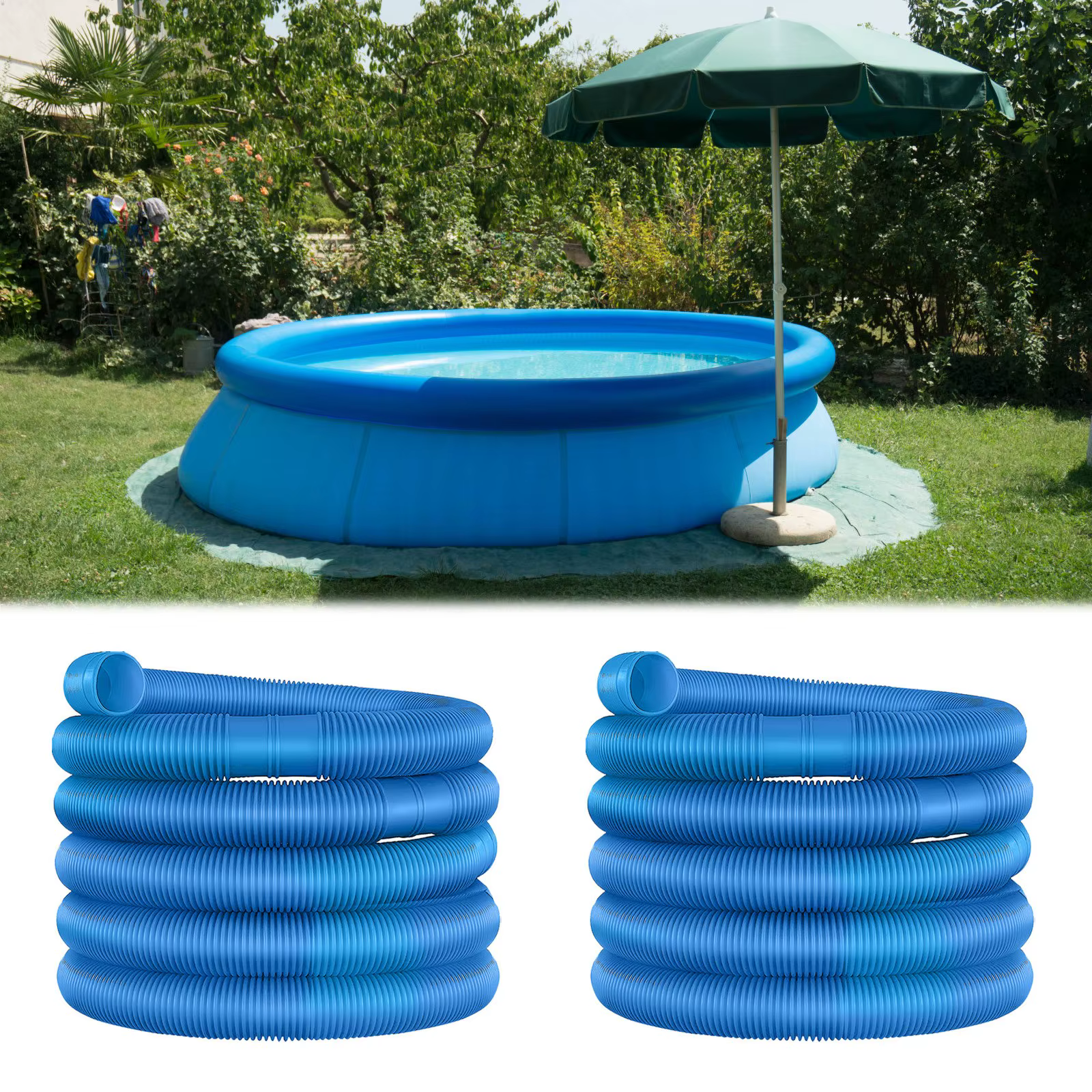 Tuyau de piscine flexible ondulé de 6,3 m (32 mm) pour système de filtration de piscine, accessoire de remplacement pour l'été 2026