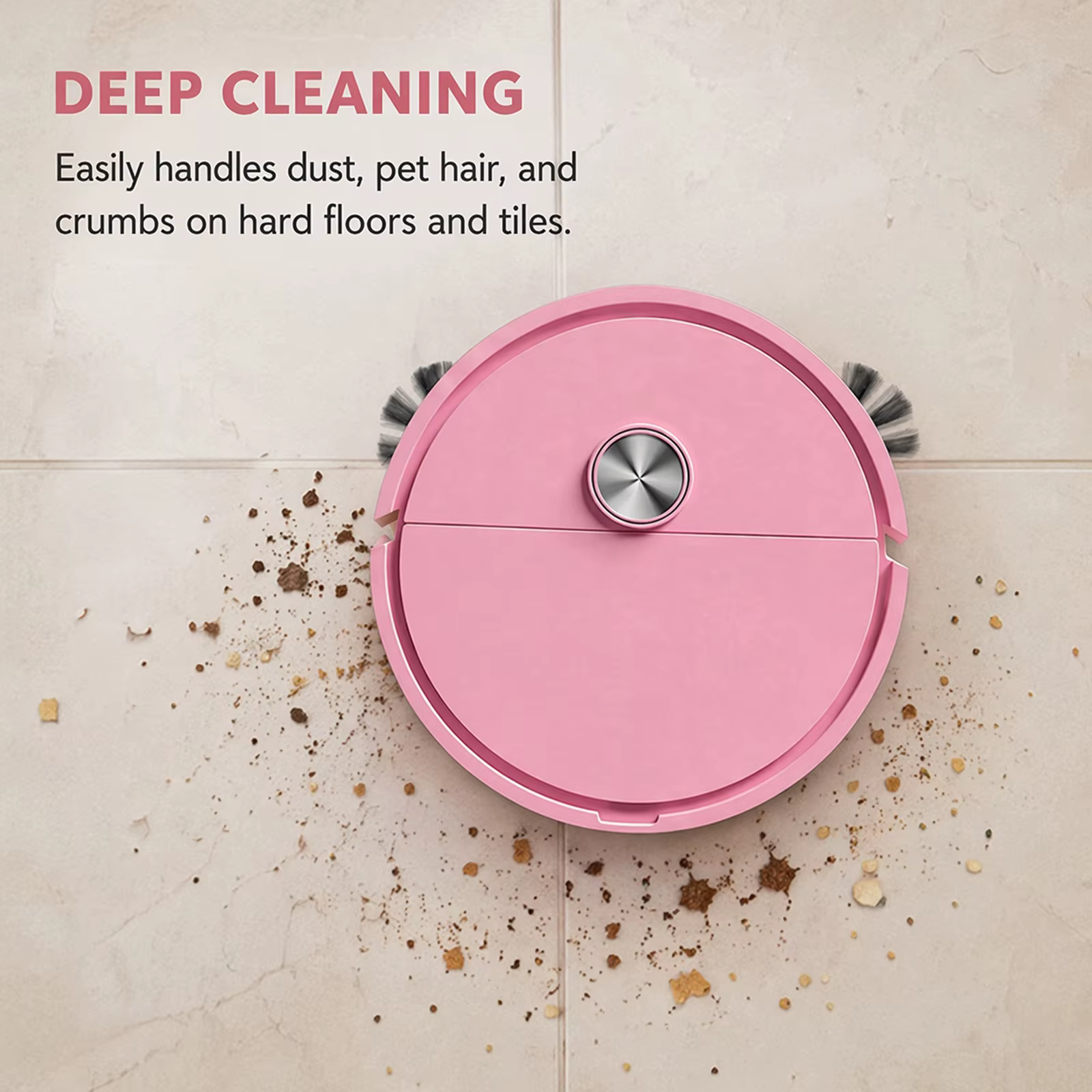 Mini aspirateur robot 3 en 1, machine de nettoyage intelligente avec évitement automatique des obstacles, facile à utiliser pour les poils d'animaux, les sols durs et les tapis