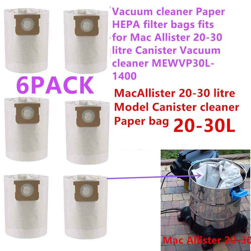 Lot de 6 sacs filtres HEPA en papier pour aspirateur
