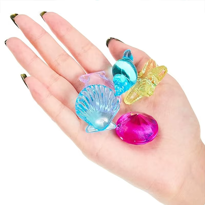 Accessoires de piscine d'été, poisson rouge simulé/pierre précieuse, accessoire de décoration de piscine en plastique, accessoire de plongée, équipement de jeu aquatique TMZ
