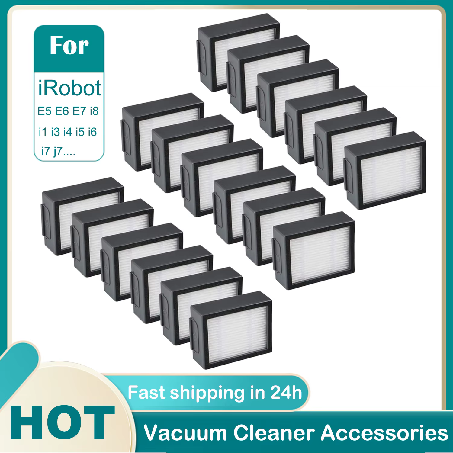 Filtre HEPA pour aspirateurs robots iRobot Roomba evo, i,e,j Series:E5 E6 E7 i1 i3 i4 i5 i6 i7 i8 j7 et toutes les plus