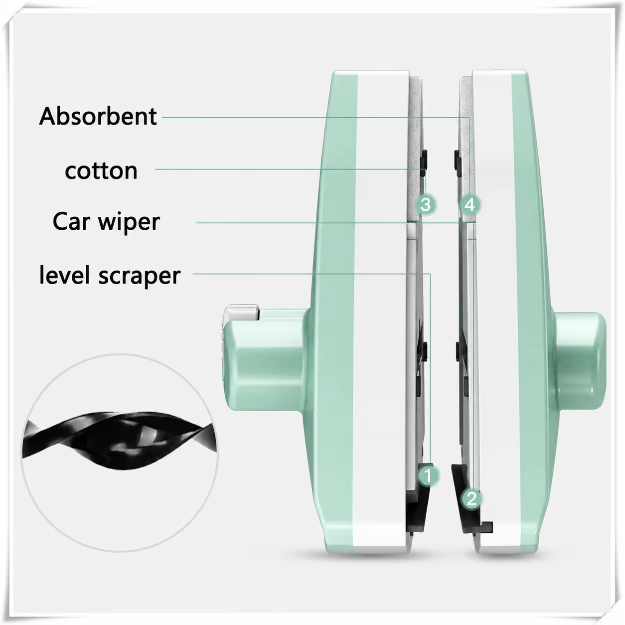 Nettoyeur de vitres magnétique pour verre de 5 à 25 mm