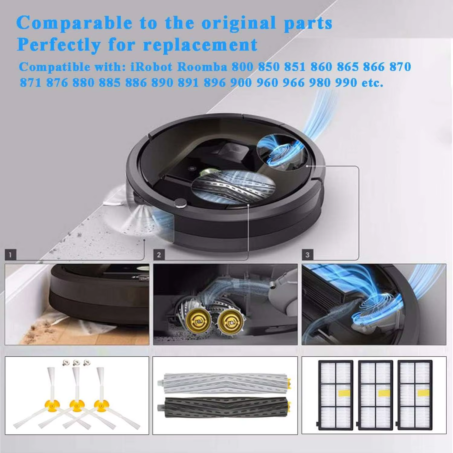 Pièces de rechange pour iRobot Roomba série 800/900 800 850 860 865 866 870 880 886 890 900 950 960 965 966 967 970 980