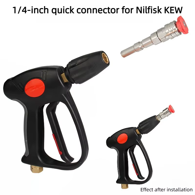 Adaptateur pour nettoyeur haute pression Nilfisk/KEW/ALTO – connexion rapide 1/4" avec buse de pulvérisation et barre d'extension pour lavage de voiture